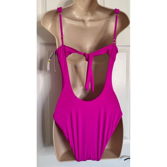 Becca Pink One Piece Size Medium NWT Size Medium Padded Tie Back $138 - Picture 11 of 16